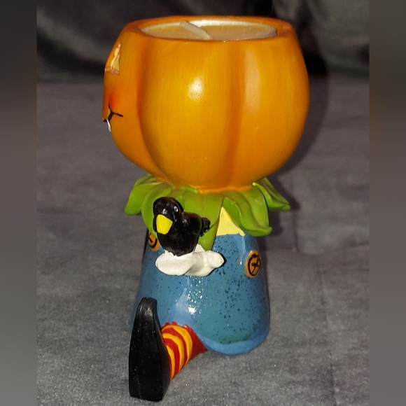 NIB TEA LIGHT HALLOWEEN CANDLE HOLDERS CERAMIC HAND-CRAFTED BUNDLE & CANDY BOWL - Picture 13 of 16